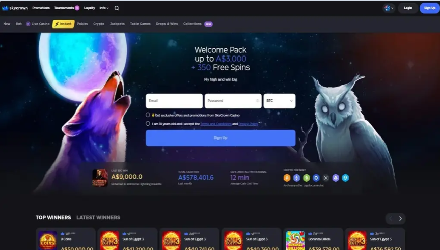 skycrown free spins